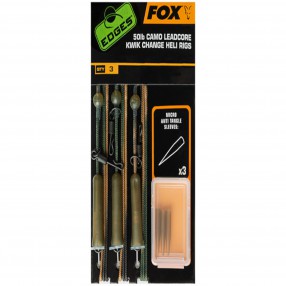 Zestaw Fox Edges 50lb Camo Leadcore Kwik Change Heli Rigs